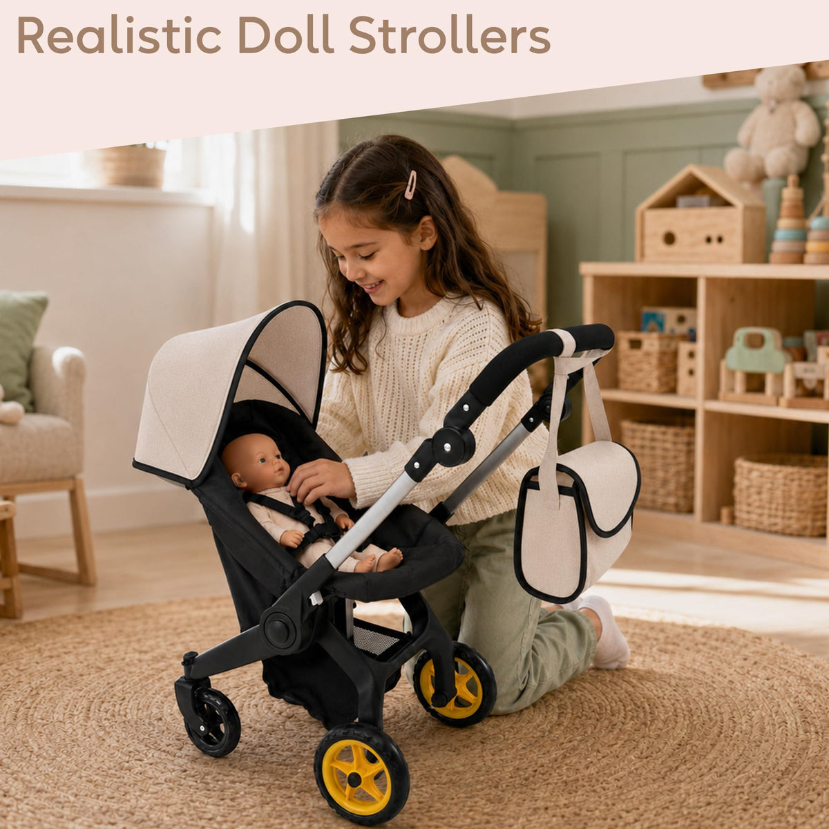 Convertible 2-in-1 Doll Stroller and Car Seat U96982