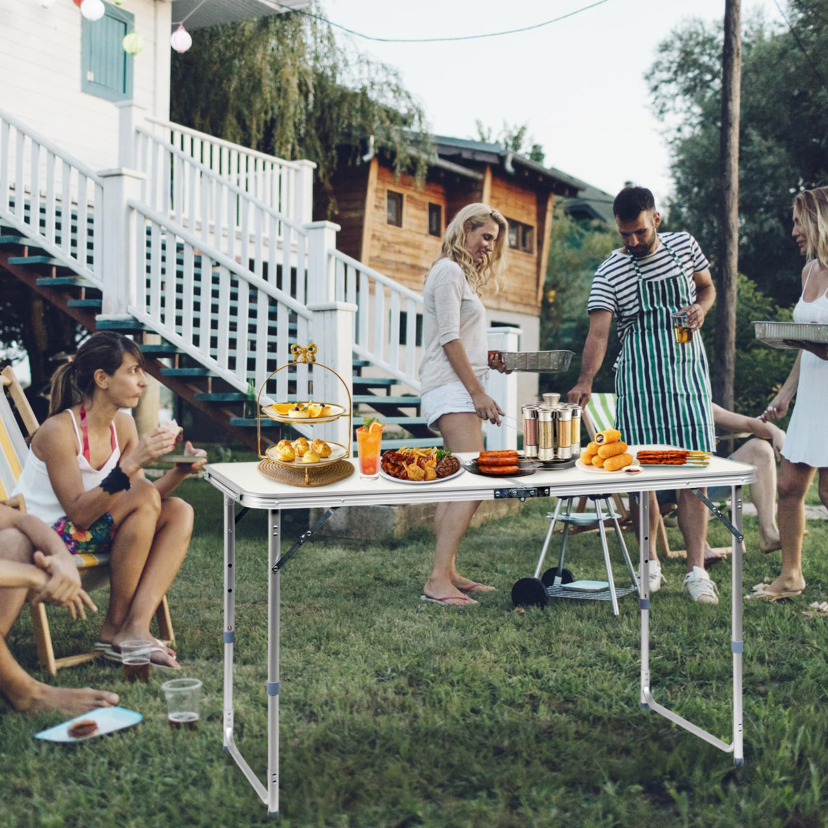 Folding Portable Camping Table White K654256