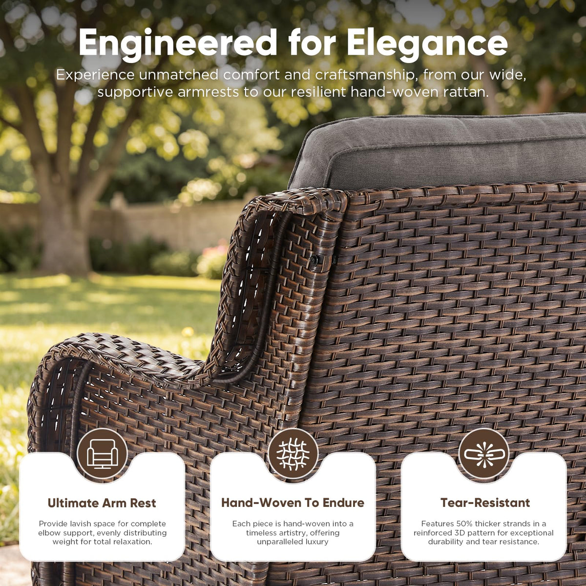 3-Seater PE Wicker Patio Sofa O92464
