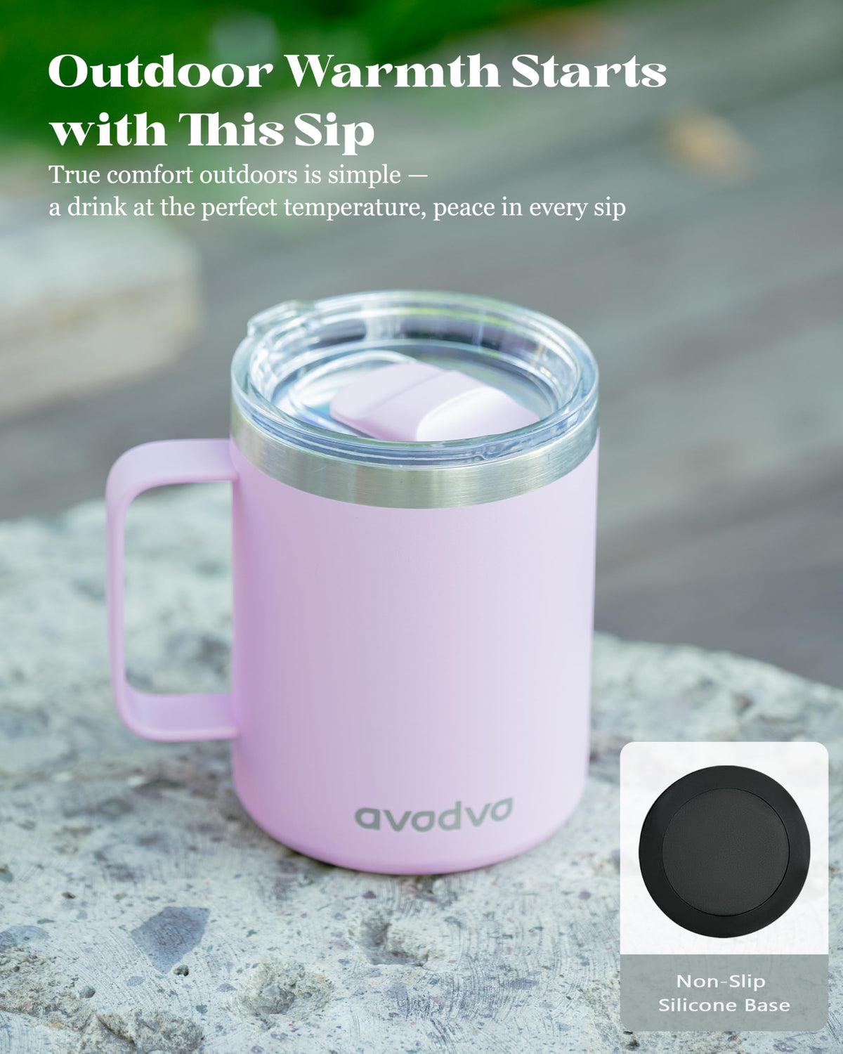 12oz Insulated Stainless Steel Coffee Mug with Lid Set of 2 V754