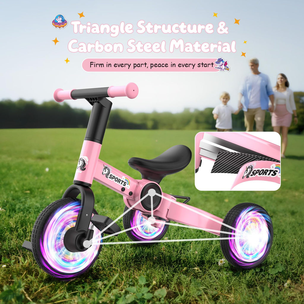 3 in 1 Toddler Balance Bike with Removable Pedals I589743