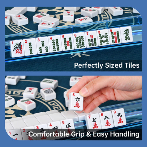 166 Tiles Mahjong Game Set with Blue Carrying Bag N52936