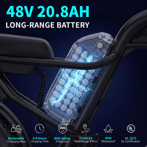 1500W Peak 20" x 4.0" Fat Tire Electric Bike B51834