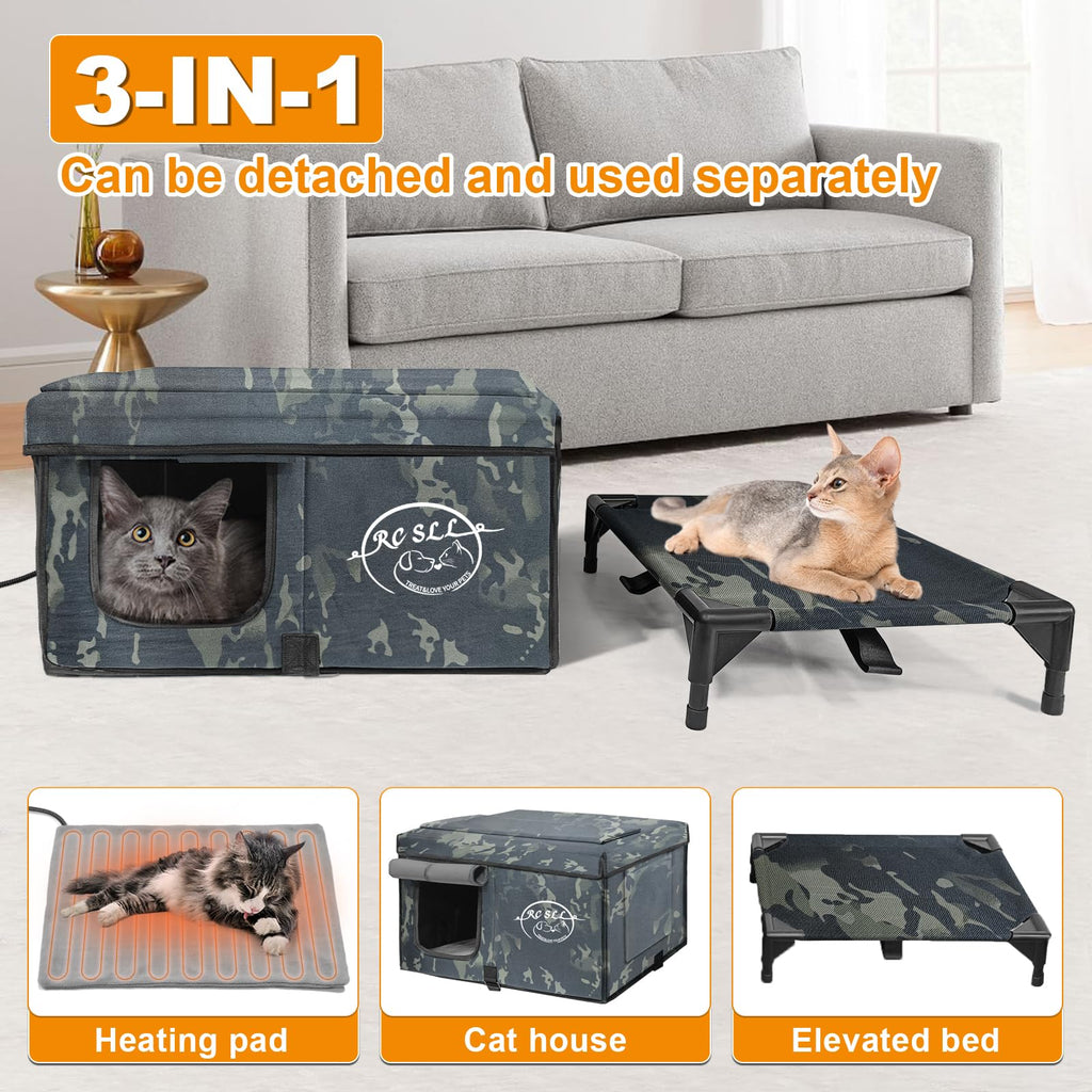 Heated Cat House with Escape Door K348456