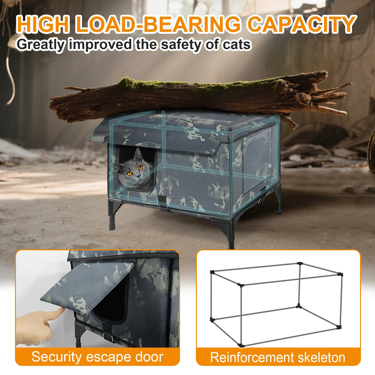 Heated Cat House with Escape Door K348456