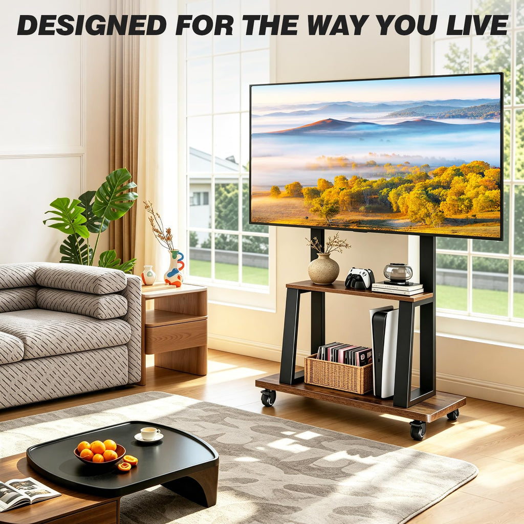 Mobile TV Cart for 37"-75" TVs with Wheels P65754