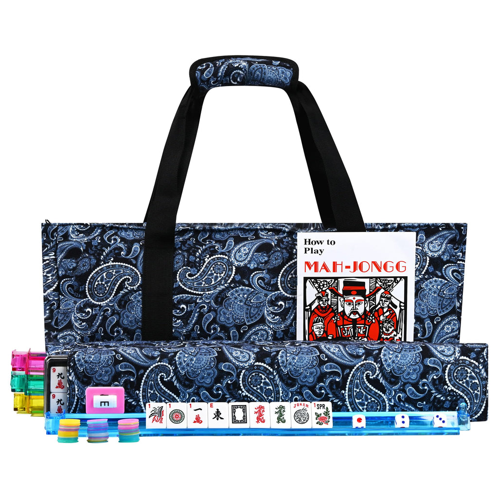 166 Tiles Mahjong Game Set with Blue Carrying Bag N52936