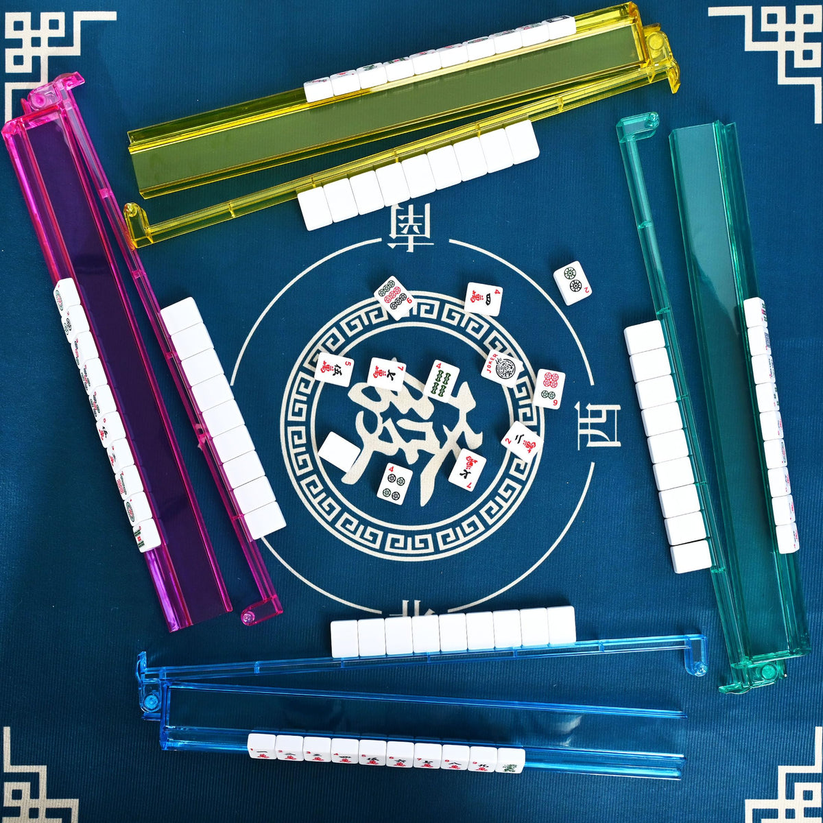 166 Tiles Mahjong Game Set with Blue Carrying Bag N52936