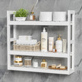 White 3 Tier Bamboo Bathroom Shelves X484120