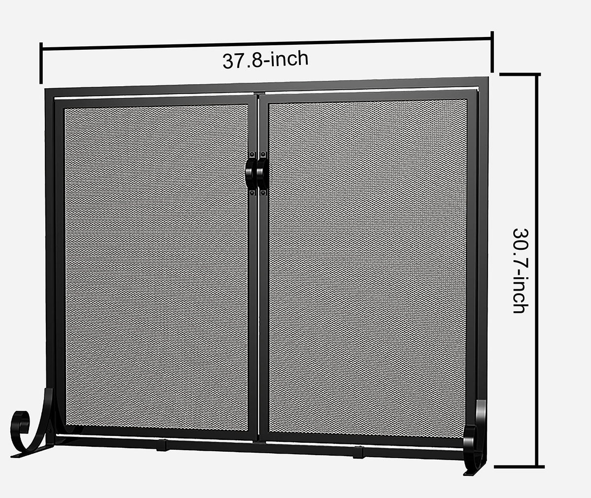 Hinged Double Door Fireplace Mesh Guard R9688