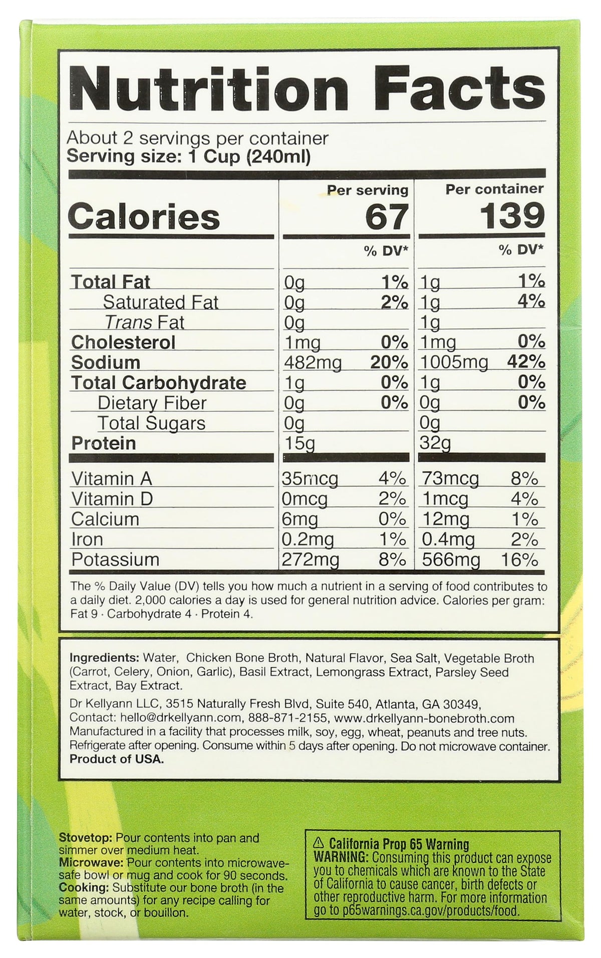 Bone Broth Thai Lemongrass 16.9 Ounce U127