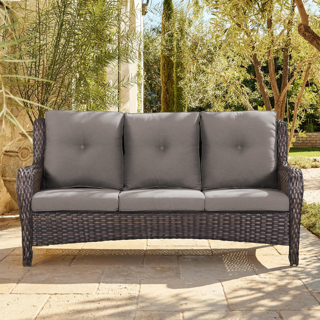 3-Seater PE Wicker Patio Sofa O92464