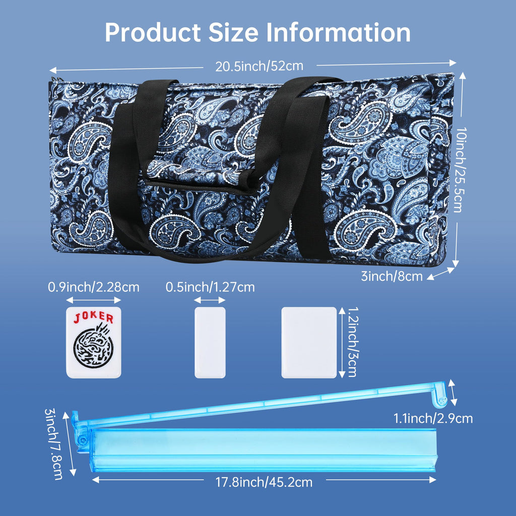 166 Tiles Mahjong Game Set with Blue Carrying Bag N52936